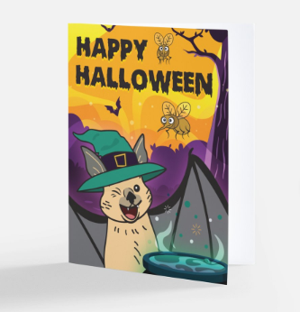 Halloween Greeting Card - BatBnB
