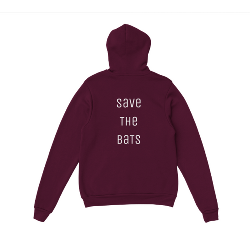 Save the Bats Hoodie (front design, text on back) - BatBnB