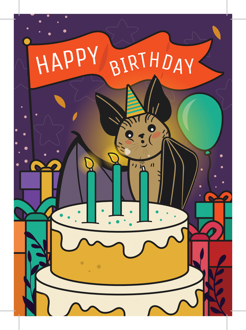 Happy Birthday Greeting Card - BatBnB